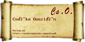 Csóka Osszián névjegykártya
